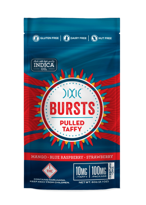Dixie Brands Bursts Pulled Taffy - Indica