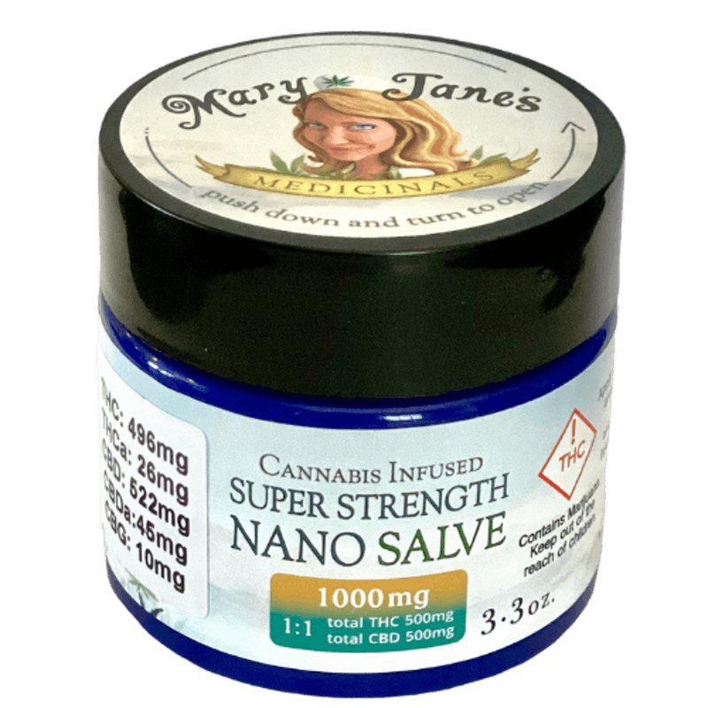 Mary Jane's Medicinals Super Strength Nano Salve 3.3oz (500mg THC/500mg CBD)