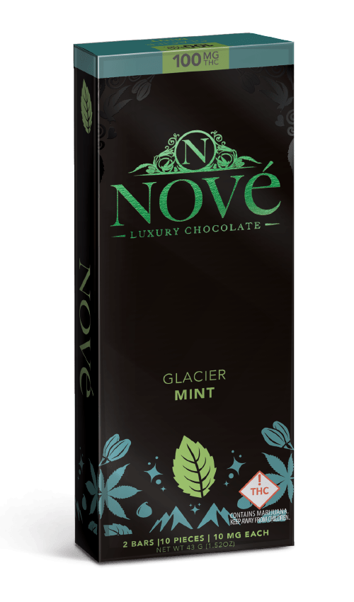 Nove Glacier Mint Luxury Milk Chocolate Bar, 100mg