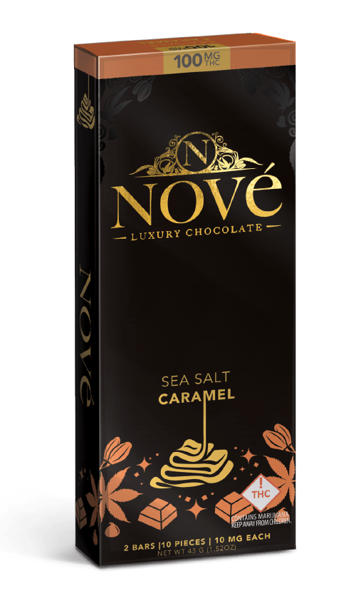 Nove Sea Salt Caramel Luxury Milk Chocolate Bar, 100mg